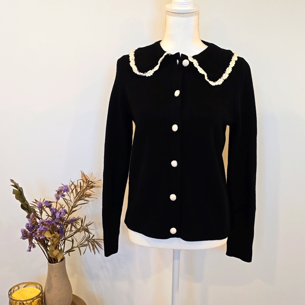 Like New Sezane Bettany Cardigan Size M 100% Merino Wool